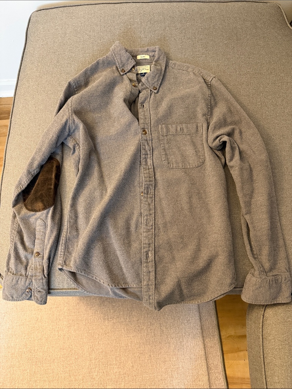 Slim Button-Down Men's Jacket Shirt - Gray
